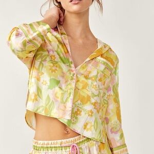 NWOT! Free People - Pillow Talk Pajama top Lilly combo. Sz L